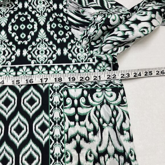 Foxcroft Shirt Womens M Black Mixed Print Non Iron Button Down Career Office - Picture 8 of 8